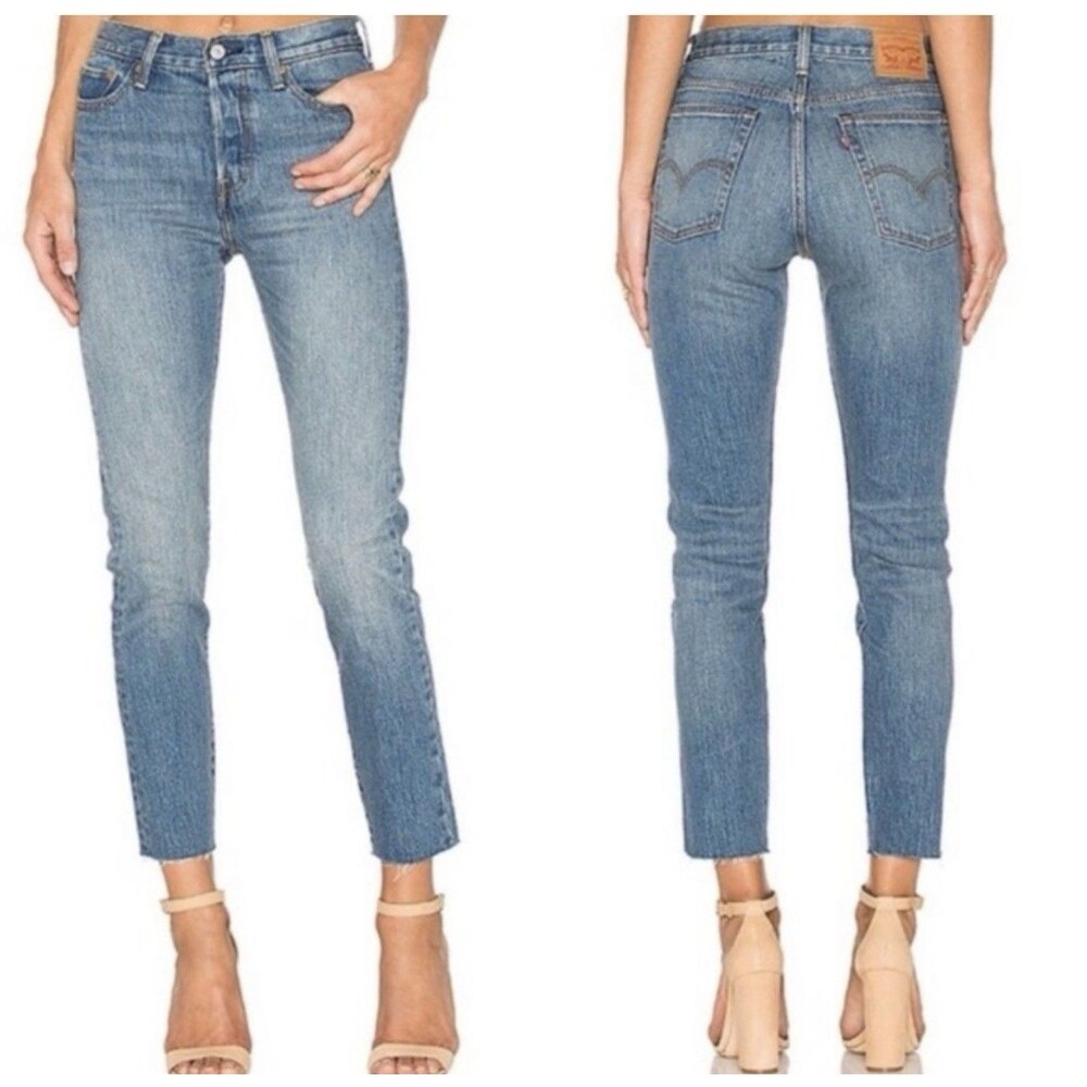 Levi's Wedgie Fit Jeans Women's Size 27 High Rise Skinny Button Fly Medium Wash